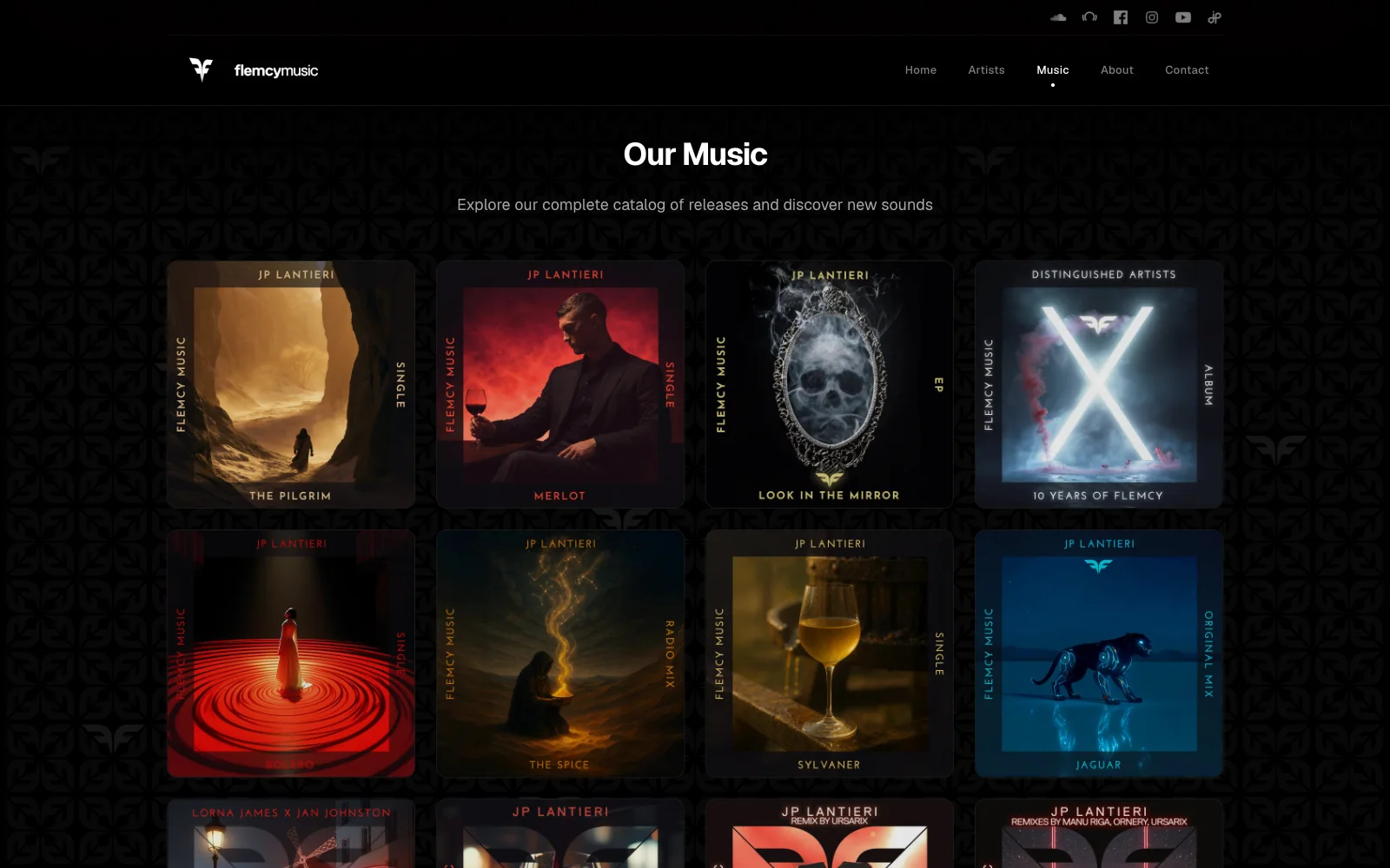 The Flemcy Music release catalogue with album artwork