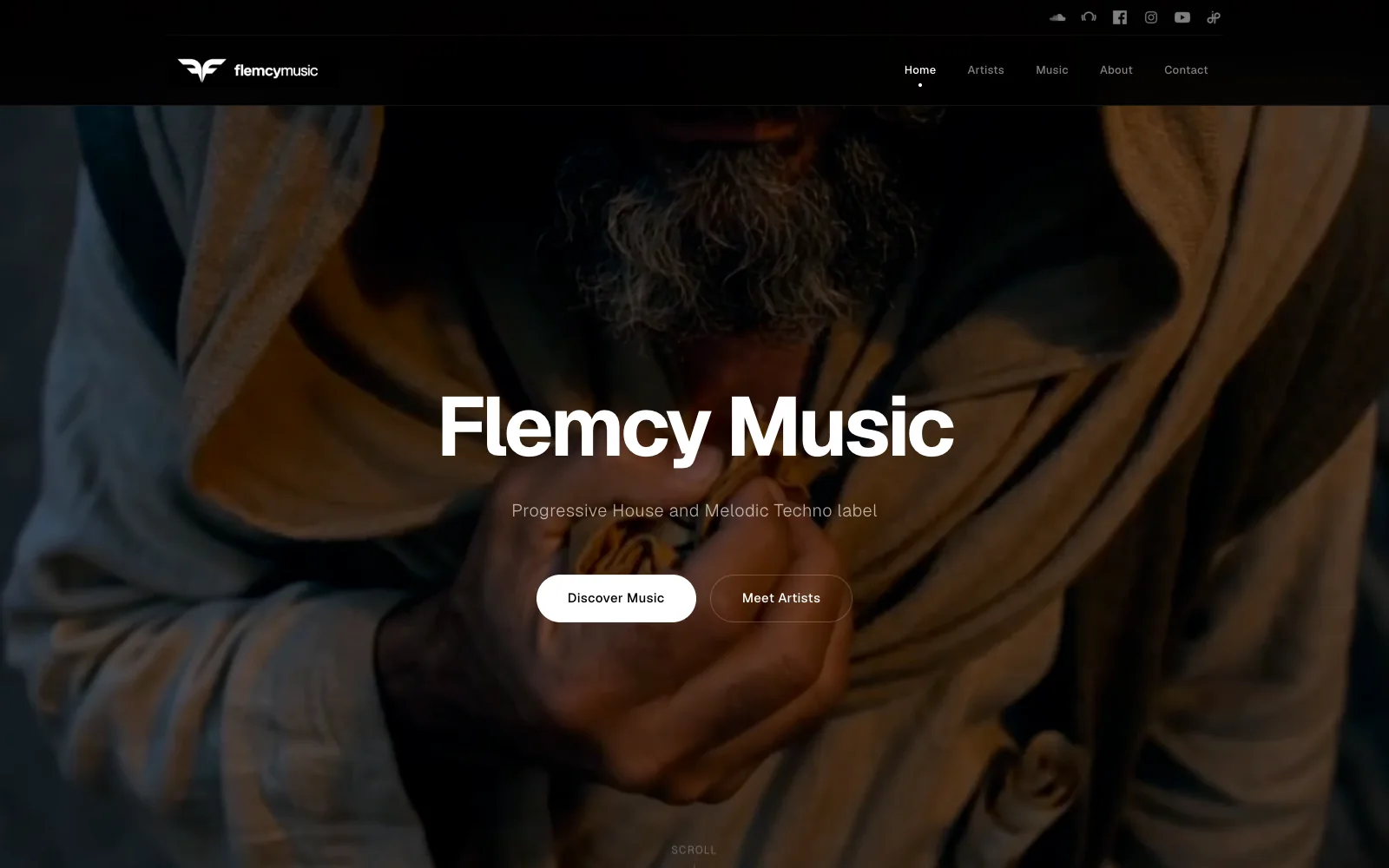 The cinematic Flemcy Music label website homepage