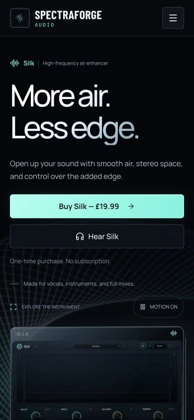SpectraForge Audio shown on a mobile screen